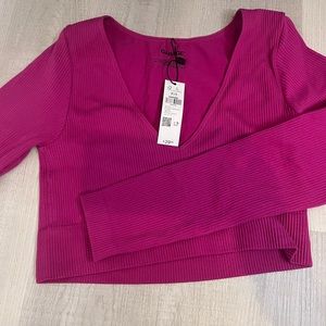 Garage magenta copped long sleeve size small